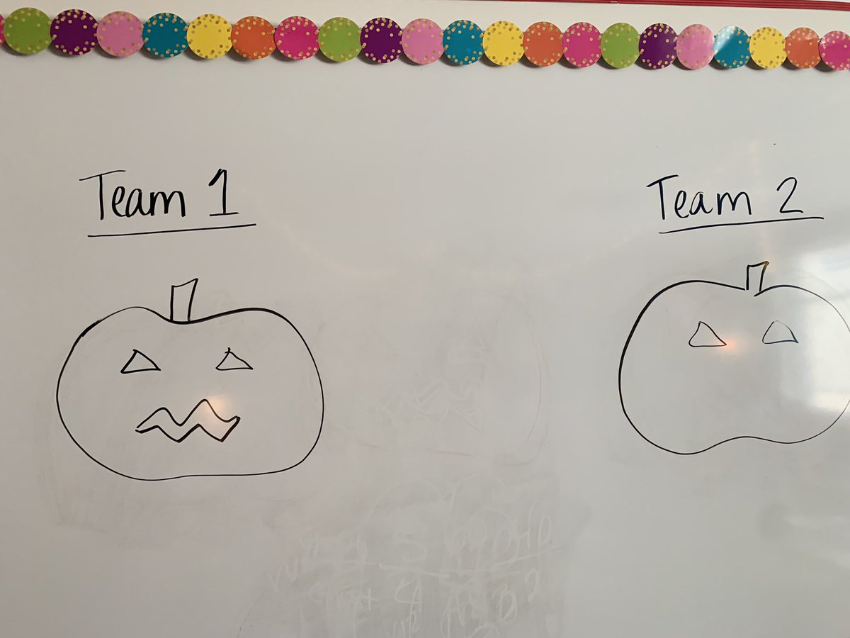 How to make students engaged in solving math problems? Make the problems Halloween themed and add a little competition. First team to get to a complete 🎃 wins!