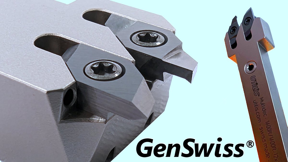 SwissType1's tweet photo. The Utilis multidec 1600 IC twin holder provides TWO edges for cuts with the same or different inserts. Perform a large selection of operations with shank sizes 8 to 20mm. Call 1-413-562-4800 or visit https://t.co/7z0FRQgFDc to order. https://t.co/ODtLHjdeC5