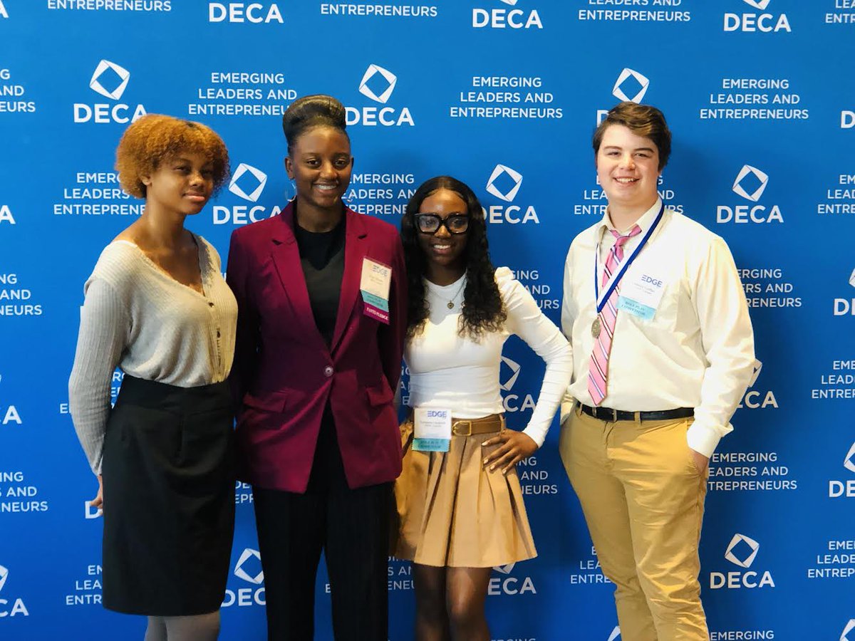 thincDECA's tweet photo. We have WINNERS for our very first competition!!!! 
Individual Role Play: Aubrie Griffies 
Statesman Exam (scoring 90% or higher): Carianna Langston,Anja McCord,Janae Johnson
All performances were beautifully executed and these guys gained incredibly insight and experience that https://t.co/IDWtzHZm2y