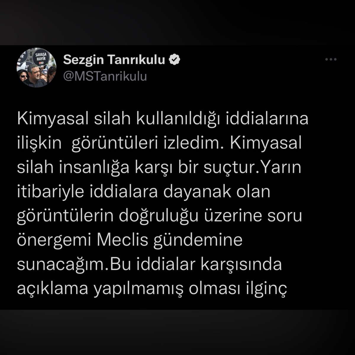 Teröristin kemiklerine “ahh” diye sızlanan, Türk askerine ise kimyasal silah iftirası atan bir zihniyetle mücadele ediyoruz. Önümüzdeki seçim sadece oy vermeyeceğiz. Vatanı müdafaa edeceğiz.