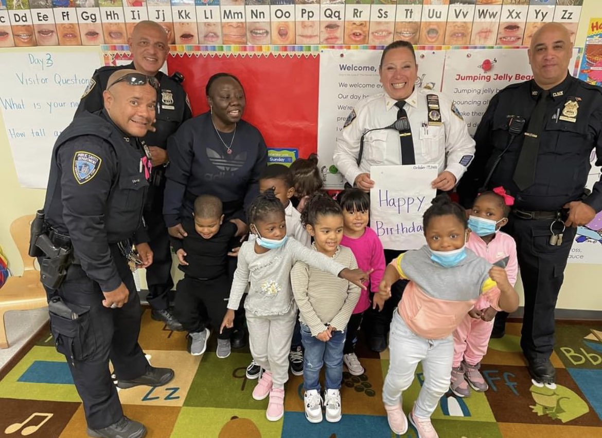 HCCPublicSafety's tweet photo. Always A Great Feeling Watching The Children in the College’s Children Center Smiling and Having Fun. Here they are giving a member of our team a birthday card. Happy Birthday Lieutenant Koutsidis! https://t.co/lfUyUf5tfF