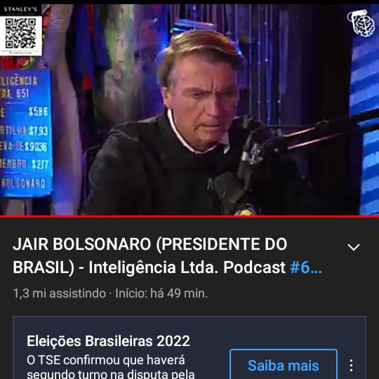 Gente estão tirando as  visualizações da live que foi sucesso do Bolsonaro como pode isso? Como desver uma coisa que já viu? #BolsonaroNoInteligencia