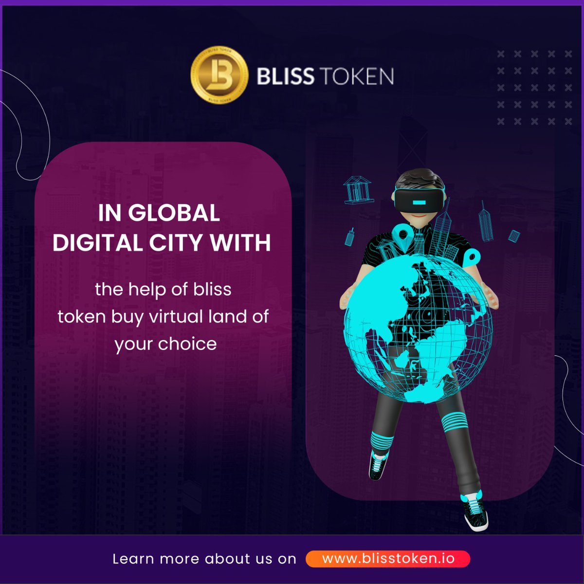 VirtualRideTok's tweet photo. In global digital city with the help of bliss token buy virtual land of your choice
๐Join the journey on https://t.co/tXBoAPr4Xt
#tokens #token #cryptocurrencys #cryptotokenslist #tokengifts #cryptocurrencymining #cryptocurrency #cryptotokens #blisstoken https://t.co/k7oM47642l