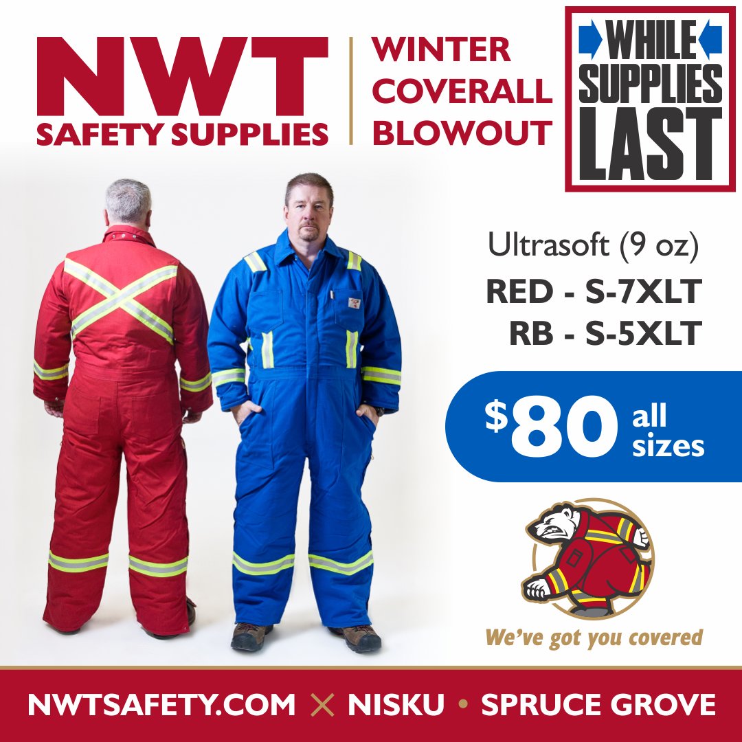 Winter is coming. We have the winter wear. Check out our Winter Coverall Blowout. #nisku #sprucegrove #winterworkwear #safetysupplies