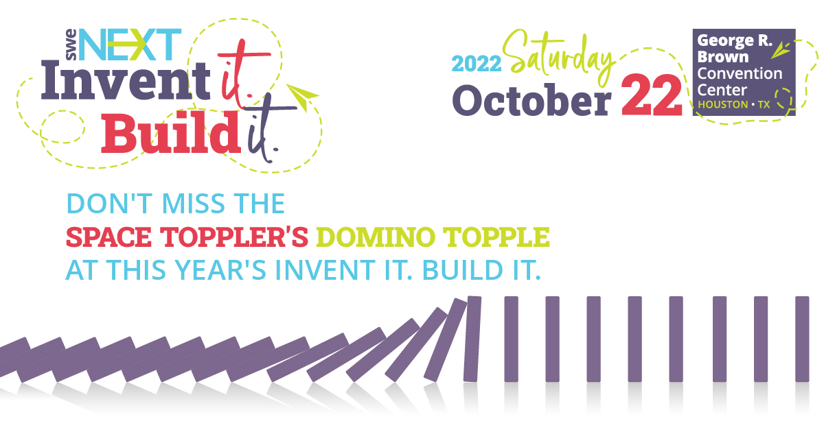 SWENext's tweet photo. The DOMINO TOPPLE at Invent It. Build It. is almost here! We can't wait to see what the Space Topplers come up with!
#IIBI #DominoTopple #InventItBuildIt https://t.co/4PicArRQNT