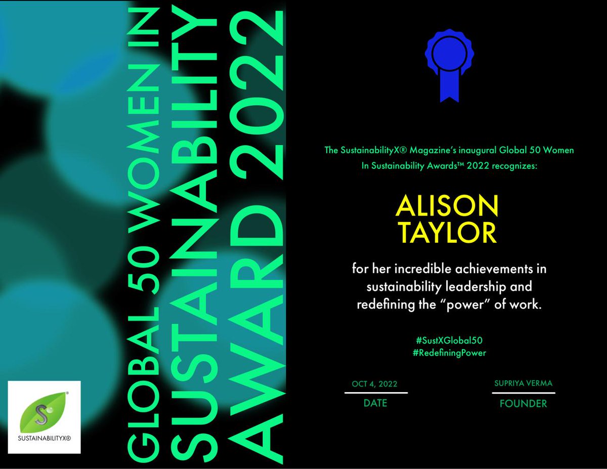 #SternProud. Congratulations to #EMBAFaculty, Tensie Whelan and Allison Taylor for being celebrated as two of the top 50 women globally working in sustainability leadership by the Sustainability X Magazine!