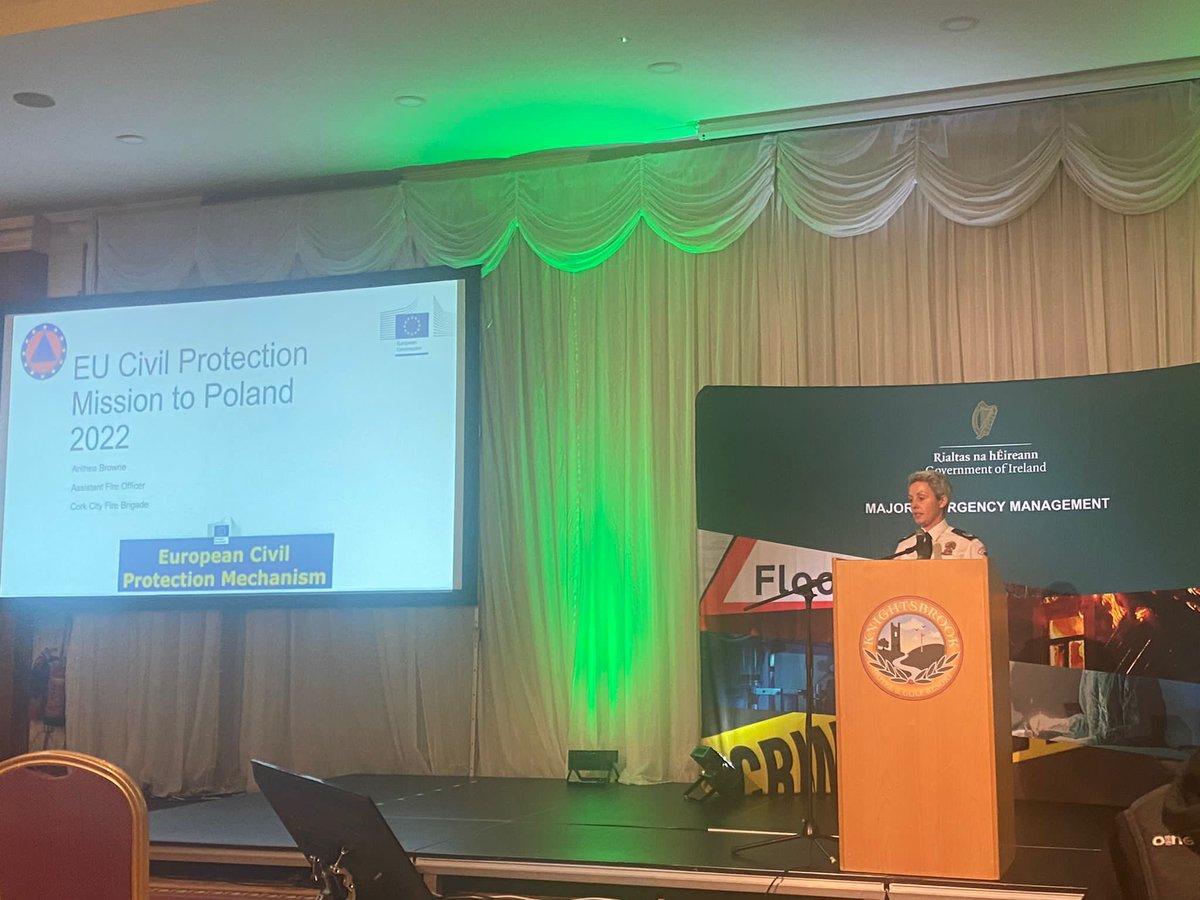 It was an honour and a pleasure to speak at this year’s Annual Emergency Management Conference in Trim about my experience of deploying on a mission to 🇵🇱 through the EU Civil Protection Mechanism 🇺🇦🇪🇺🇮🇪 #mem #UCPM #EUCivPro #eu_echo #eucpt #corkcityfire #corkcitycouncil