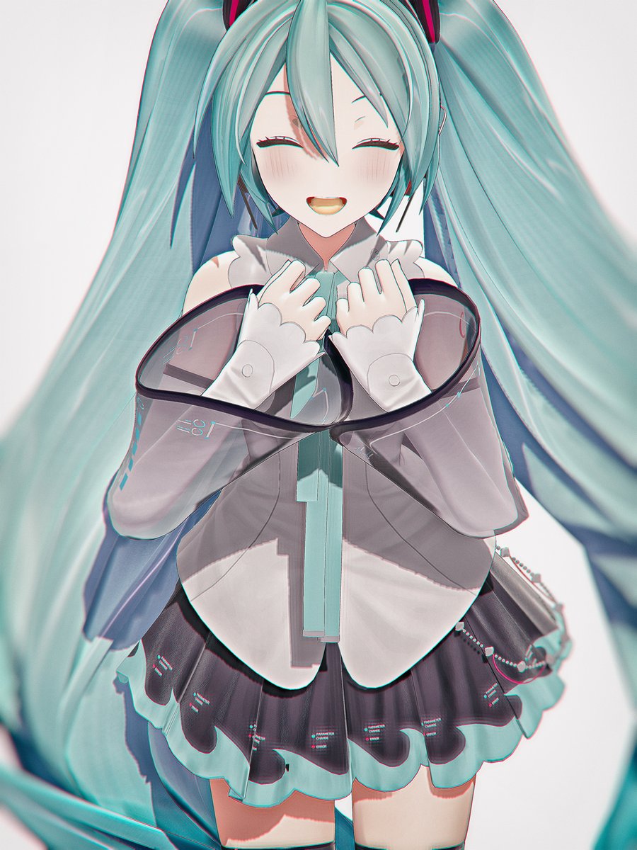 hatsune miku 1girl solo long hair skirt twintails closed eyes thighhighs  illustration images