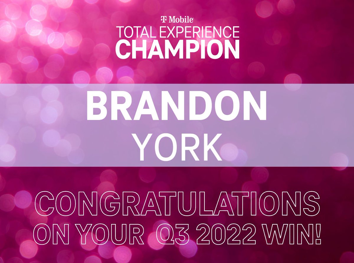 To say that I am proud of my team is an understatement. To see other teams recognize one of my people is icing on the cake. A huge shout out to @brand_york on his Total Experience Champion Q3 WIN! You unleashed the power of partnerships to deliver world-class customer experience!