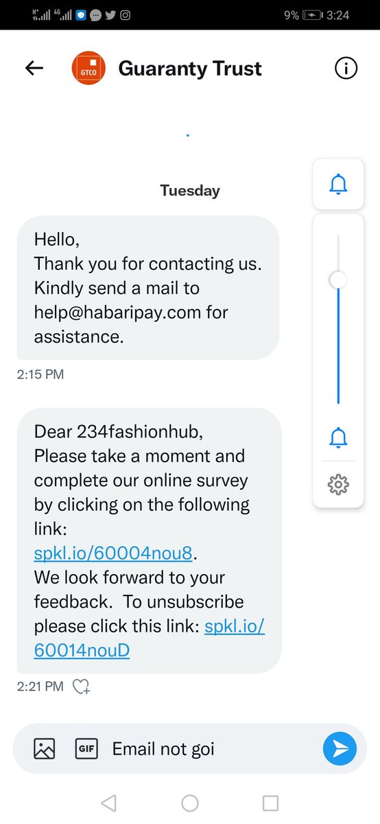 willbeckng's tweet photo. @gtbank_help @gtbank @HabariShop please reconfirm email provided. Is there an alternate email? Im really displeased that there is no contact number to call.. https://t.co/Jp2xjS58Vo