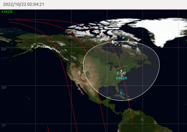scott23192's tweet photo. Crazy strong CW downlink from Z-Sat 0203utc over the U.S. East Coast.   Waterfall looks like a textbook illustration!   Decodes on replay into FLDigi.   Any plans to enable FSK telemetry?  @KOMAKI_AMSATCOM https://t.co/lNF3bqiBdd