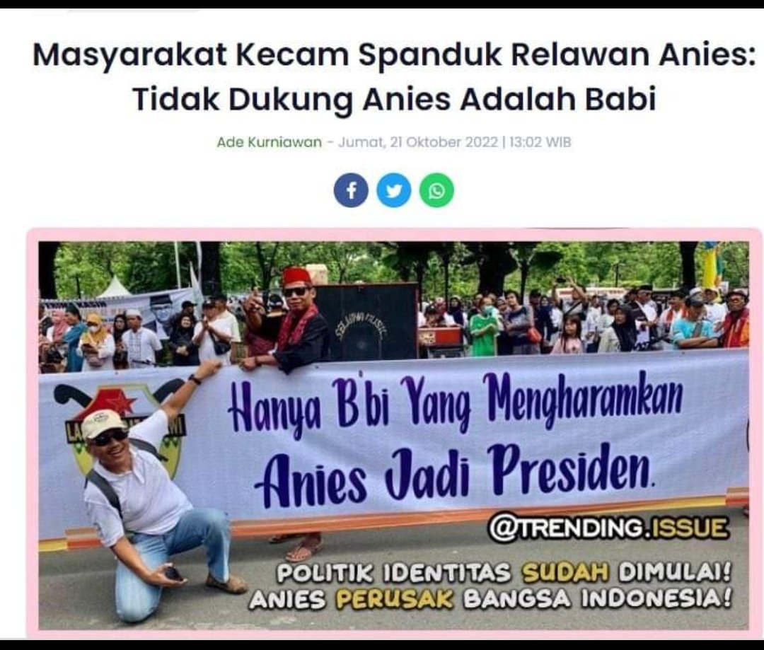 Gue lebih baik jadi babi daripada pilih wan yaman. 👍