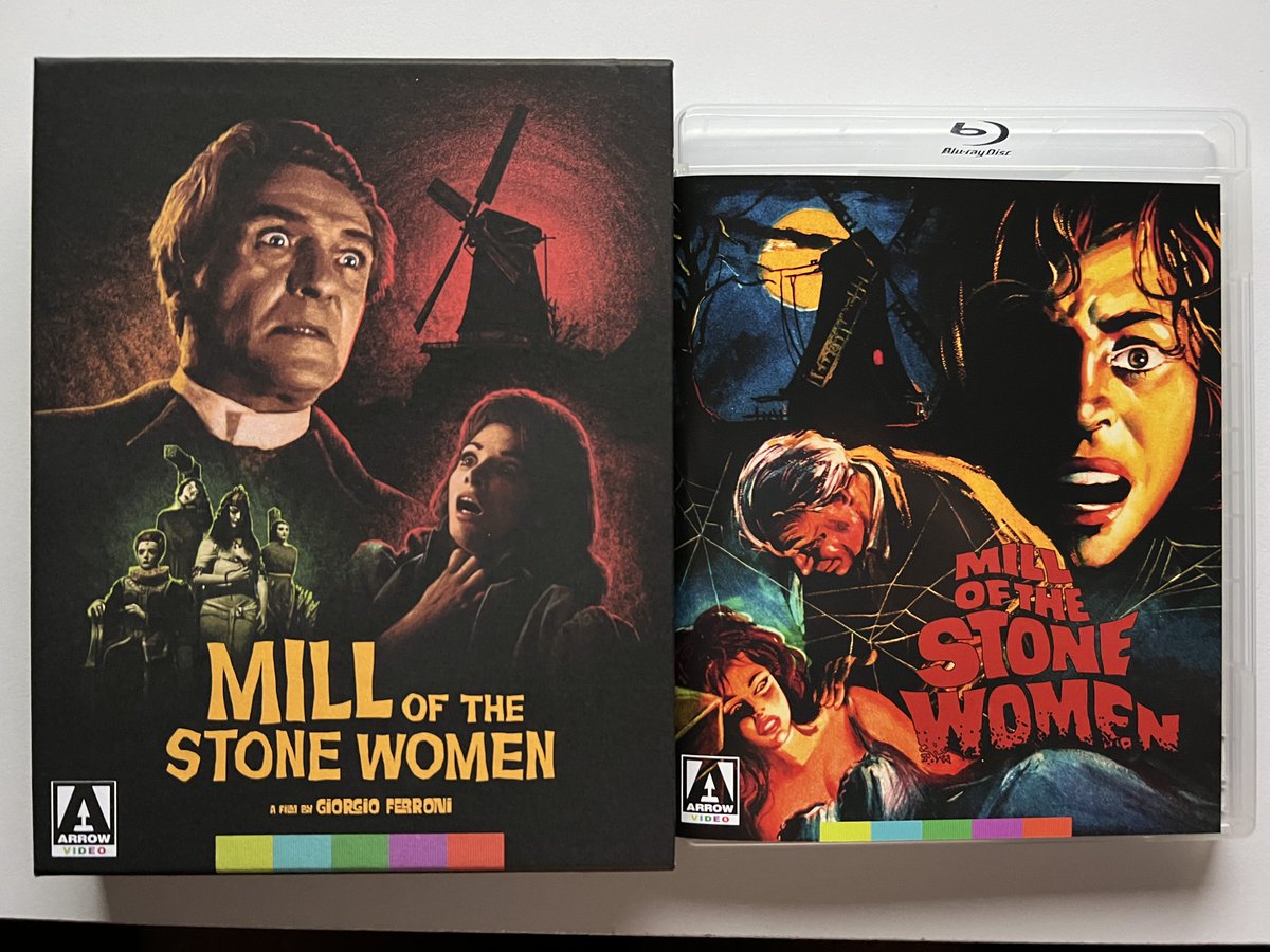 ShawnE_Boy's tweet photo. Film #1341: “Mill of the Stone Women” (1960). I had never heard of this film before this glorious blu-ray set came out about a year ago. Pretty solid horror flick. Has a Hammer-like feel to it with the lush sets a visuals. 👍🎃 #31DaysofHorror #Horror #Bluraycollection https://t.co/pWPnYmyJ99