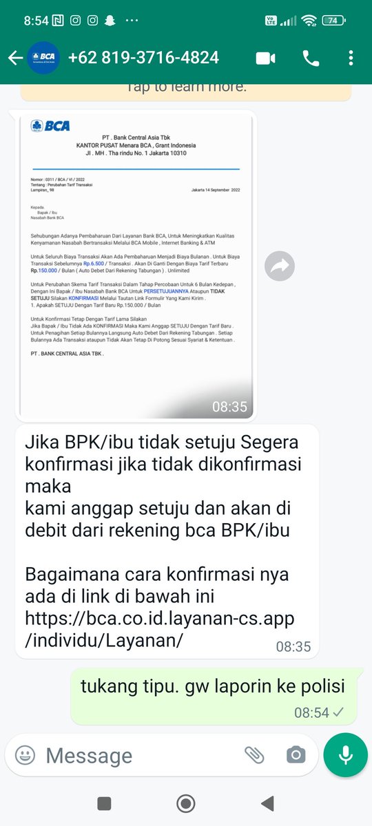 Mohon segera ditindaklanjuti ni <a href="/HaloBCA/">Halo BCA</a>