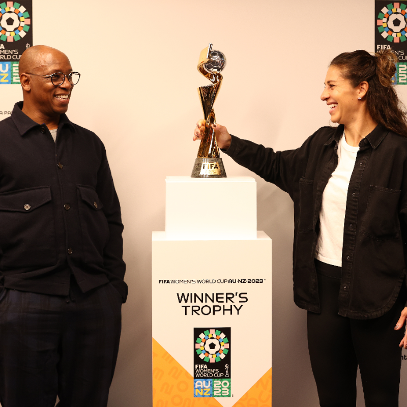 FIFAWWC's tweet photo. .@CarliLloyd and @IanWright0 come from different generations, and their respective upbringings have little in common.
But their love of the game has brought the legends to Auckland ahead of the #FIFAWWC Draw!