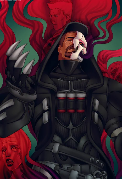 [Old Art] An illustration for *my* Overwatch lore/fanfiction, meant to represent one of Gabriel's nightmares. 