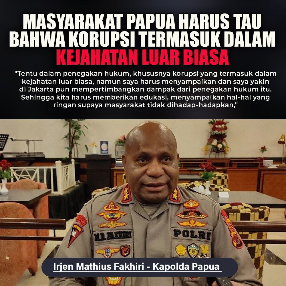 ilyas09770199's tweet photo. Masyarakat Papua harus tau bahwa korupsi termasuk dalam kejahatan luar biasa..!!
#UsutLukasEnembe https://t.co/UhZNLt1OcT