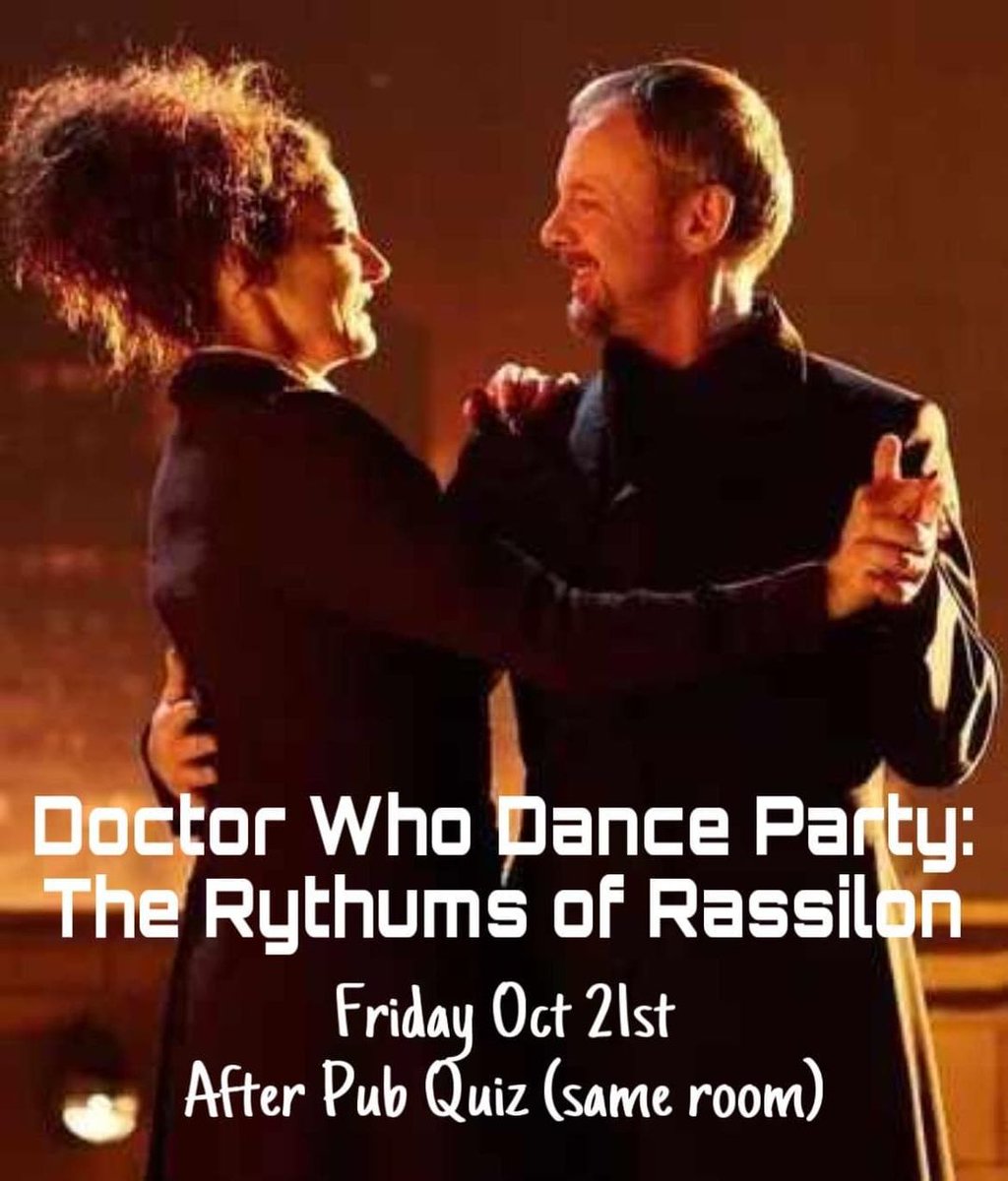 SDWhoCon's tweet photo. Friday night is only beginning for SD Who Con 2022!

Get your Whovian on at The Rhythms of Rassilon starting after the Pub Quiz at 9pm tonight at the Handlery Hotel! 

#SDWhoCon #SanDiegoWhoCon #WhoCon #SanDiego #Dance #DoctorWho #DoctorWhoDance #Rassilon #WhovianFridayNight https://t.co/hRx3zmD7u6