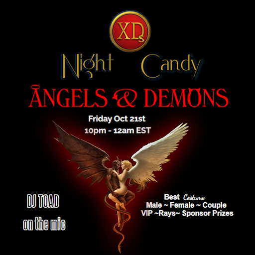 XDsNightCandy's tweet photo. ☆*Demons are everywhere at Night Candy!
DJ_Toad_TCD summons them with the best tunes
SuperDave_1 flies with trivia.
Rhythmic Fusion on Stage!
Best Costumes &amp; VIP giveaway! Come party with us!☆*
vww://utherverse.vww/NightCandy_SD/NightCandy
in @redlightcenter https://t.co/5uSa0aWpE2