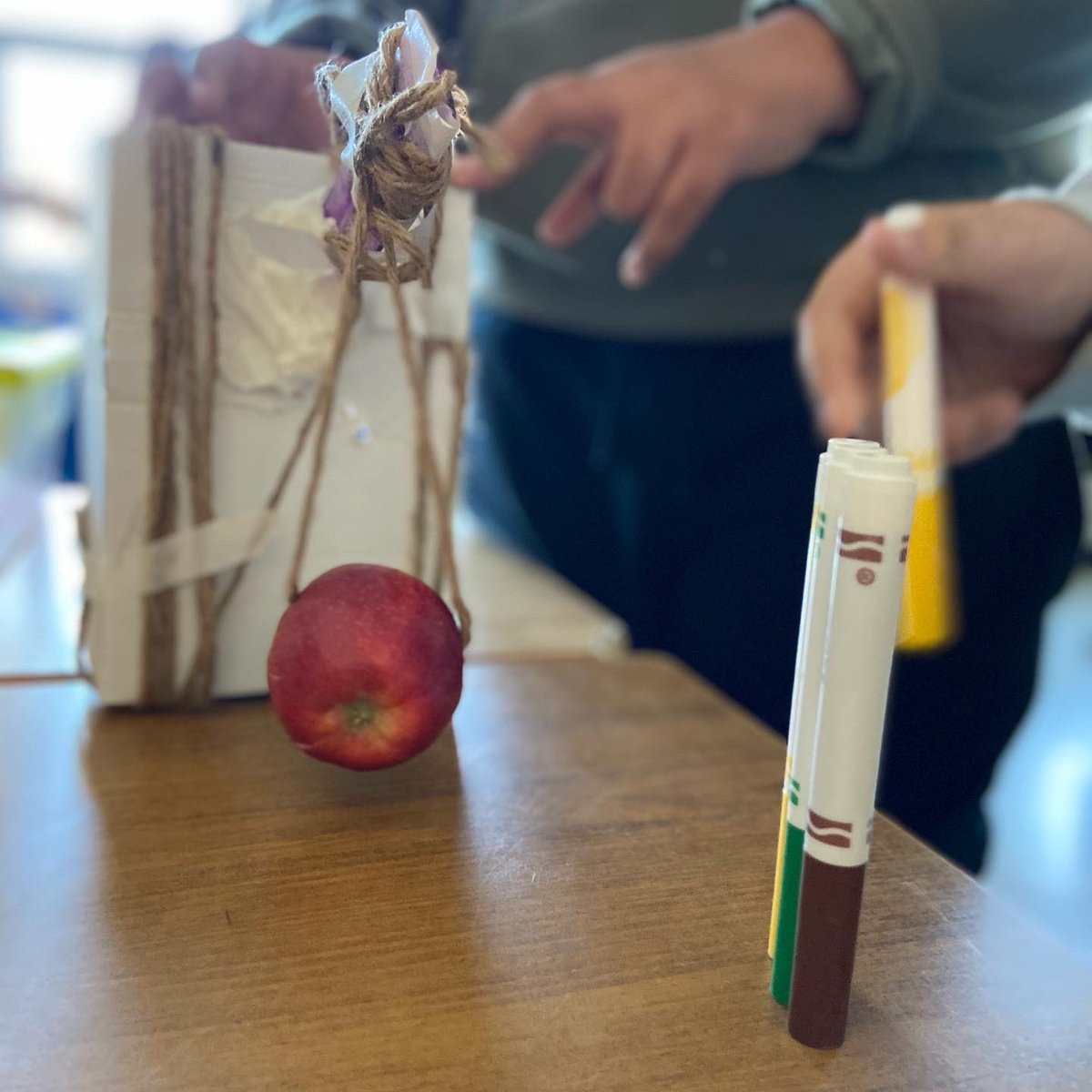 #steamlearning day “Wrecking Ball aka 🍎 Challenge”. No #foodlandontario 🍎 we’re wasted in this challenge #applesauce. #steamclassroom #weeklychallenges #handsonlearning #grade8 <a href="/BalmoralDrivePs/">Balmoral Drive</a>