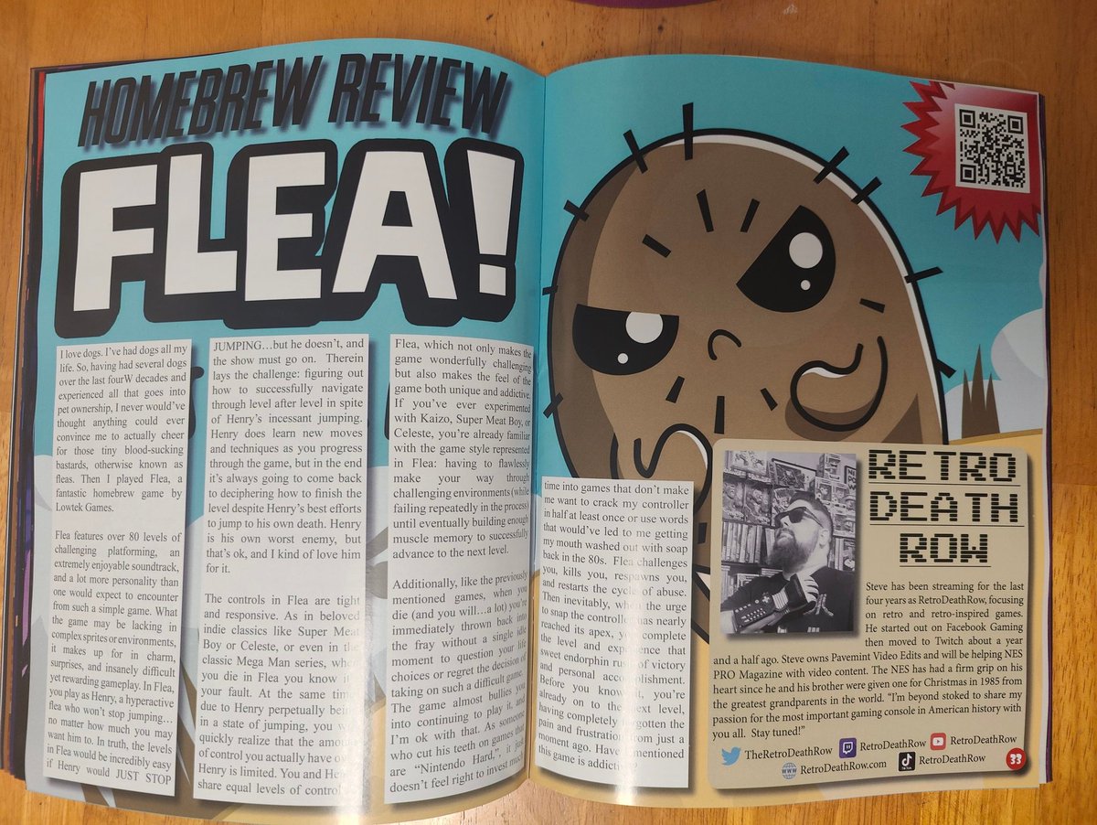 First time I've ever written anything that was published! Be on the lookout for more Homebrew Reviews!

Also, you can play Flea FOR FREE on @AntstreamArcade!!!
@LowtekGames