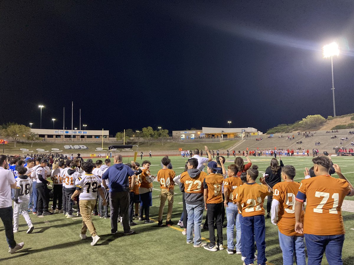 The @Hernando_MS football team supporting @ELDO_FB during homecoming. Thank you for hosting us! #OneEmpire