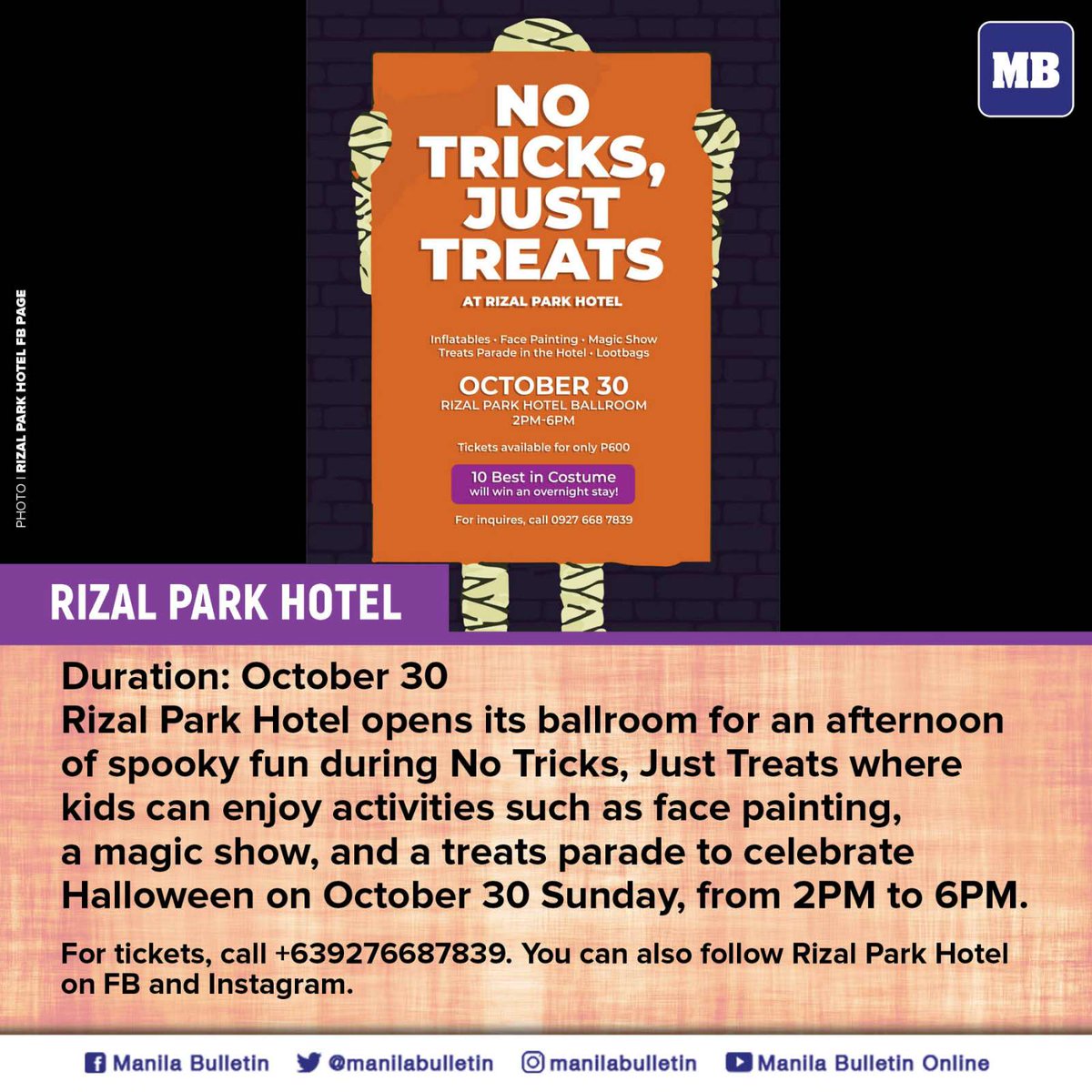 Manila Bulletin News on Twitter "NO TRICKS, JUST TREATS! This