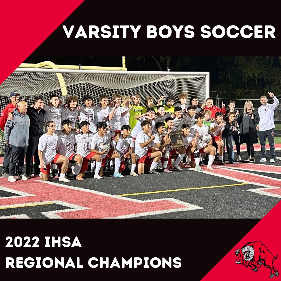 GERamsBoosters's tweet photo. You’re looking at the REGIONAL CHAMPIONS! ⚽️🏆 Congrats to @GEBoysSoccer for playing a phenomenal game that went to 2OT &amp; sudden death. Rams  to Sectional Semi-Finals on 10/26 @ 6:30pm at St. Charles East. Opponent will be determined tmrw. @GEHS_Athletics @GE_Rams https://t.co/Ny78PxPAWp