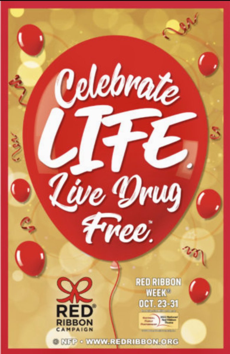 Red Ribbon Week — 10/24 — 10/28.  Theme Days;
Monday - Wear Red                           Tuesday - Superhero Day.              Wednesday - Wild West Day.        Thursday - Elderly Folks Day.        Friday - Walk on the Wild Side <a href="/WaucondaGS118/">Wauconda G.S.</a>   #d118life #wgs118life