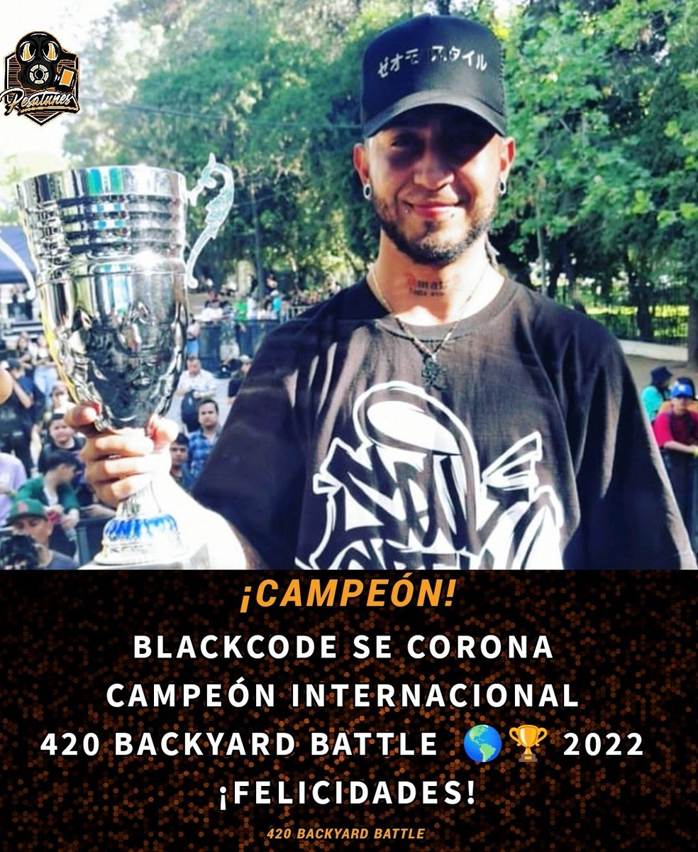 pesatunes's tweet photo. Felicidades Blackcode 🏆🌎🇻🇪

#blackcode #420backyardbattle https://t.co/eWHCAXE8BP