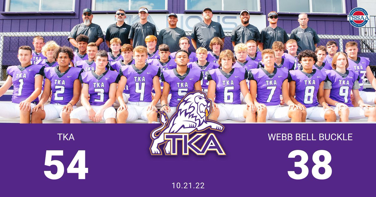 Congratulations to our TKA Lions on their #Homcoming win against Webb Bell Buckle! #TKALionsTN