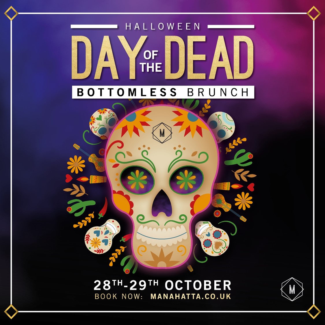 Manahatta York are hosting a Day of the Dead inspired bottomless brunch! Get ready to be completely immersed in this special Mexican celebration... you can expect: 🎧 DJ 🎧 👯‍♀️ Dancers 👯‍♀️ 🎨 On site make-up artist 🎨 🍹 Bottomless cocktails 🍹 manahatta.co.uk/bars/york/day-… #ad
