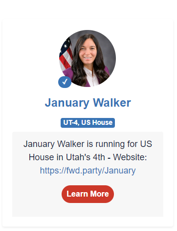 ViaUSWorkers's tweet photo. The @Fwd_Party Endorsed candidate January Walker @UtahPolitician was not invited to the #UT04 DEBATE!

What are #Forwardists going to do about it!
...
@EvanMcMullin @RepBlakeMoore @Deseret @sltrib @AndrewYang @HeywillConway @BlairWalsingham https://t.co/Ns7D9npPZO
