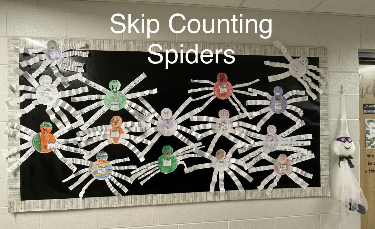 MsGrieco's tweet photo. This week we completed our skip counting spiders, it was a great way to show what we have learned so far and get us ready for the spooky season of Halloween π·πΈ @OLVMWolverines @HCDSB #math #handsonlearning #skipcountingfun https://t.co/3KpKqHRSQ4