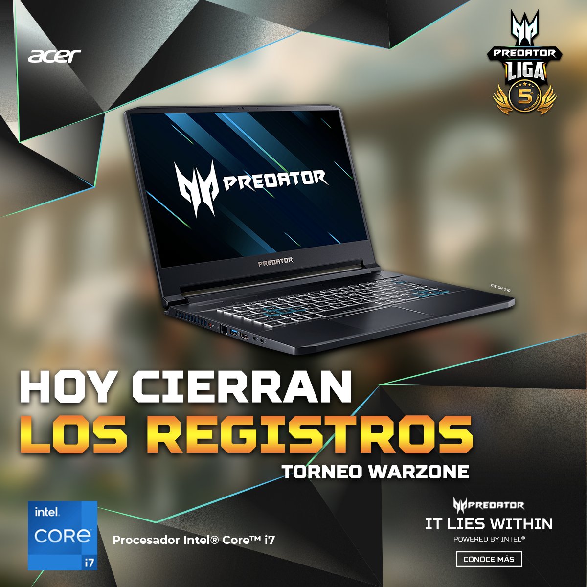 LigaPredator's tweet photo. ¡Hoy cierran los registros para el torneo de Warzone! Esta es tu última oportunidad de participar y buscar ganar grandes premios.

Inscríbete aquí: https://t.co/wpNOewBjoB

✅ Conoce las mejores laptops gaming en https://t.co/vCfpiZZSt5 https://t.co/mnfVQKaskn