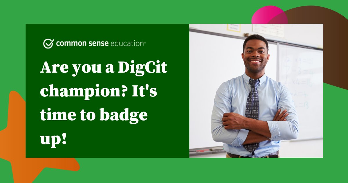 CommonSenseEd's tweet photo. Are you teaching #DigCit this school year? You’re already on the road to Recognition! You’re a few steps away from earning your badge! Get recognized for the work you do as a #DigCit champion! 🦸 🦸♀️ For more information: https://t.co/zQvcHskwJE #CSEducator https://t.co/WiqGHGdvQ6
