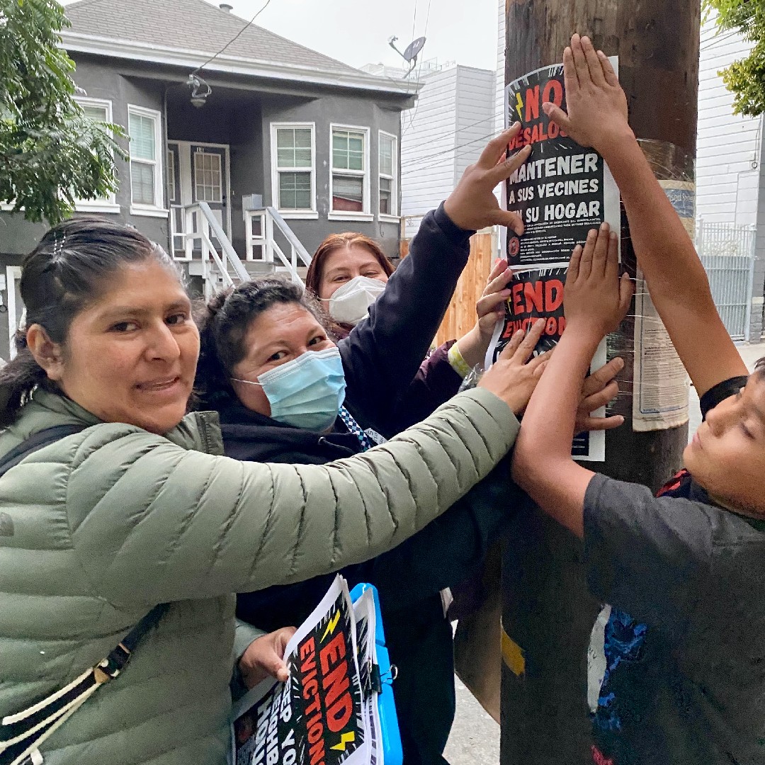 housingrightsSF's tweet photo. Yesterday, SouthEast Tenant Association interns educated tenants at two for-sale buildings in the Mission about their rights under SF's #UnionAtHome law. Through tenant education & collective power, SETA is keeping BIPOC communities whole & housed! #WeKeepUsSafe #EndEvictions https://t.co/tizIAcaX2y