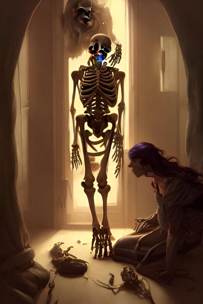 nightmaresofai's tweet photo. Skeletons out of the closet  #aiartcommunity #aiartist #aiart #AiArtworks #horrorartwork #horrorart #horrorai #horroraiart https://t.co/gfKebEUY00