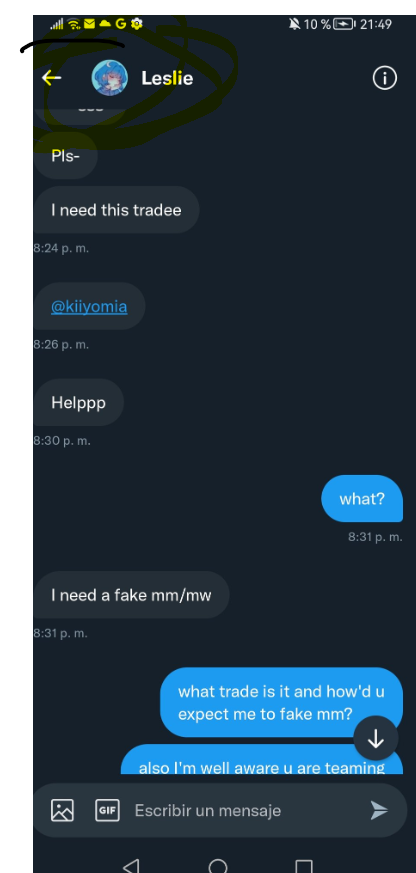 Jenserse's tweet photo. SCAMMER ALERT! @Le3_La3 @nuriqer this is so funny lmao (screenshots not in order, I have more so check replies) #genshintrade #Genshintrading #genshintrades https://t.co/qtxGesUiCr