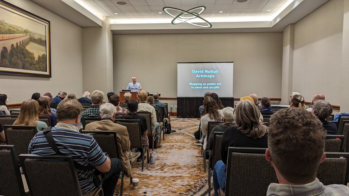 kennethfield's tweet image. Final talk of a jam-packed @nacis by @Artimaps_DavidN featuring hand-drawn plausible fictitious maps. Great stuff! #nacis2022