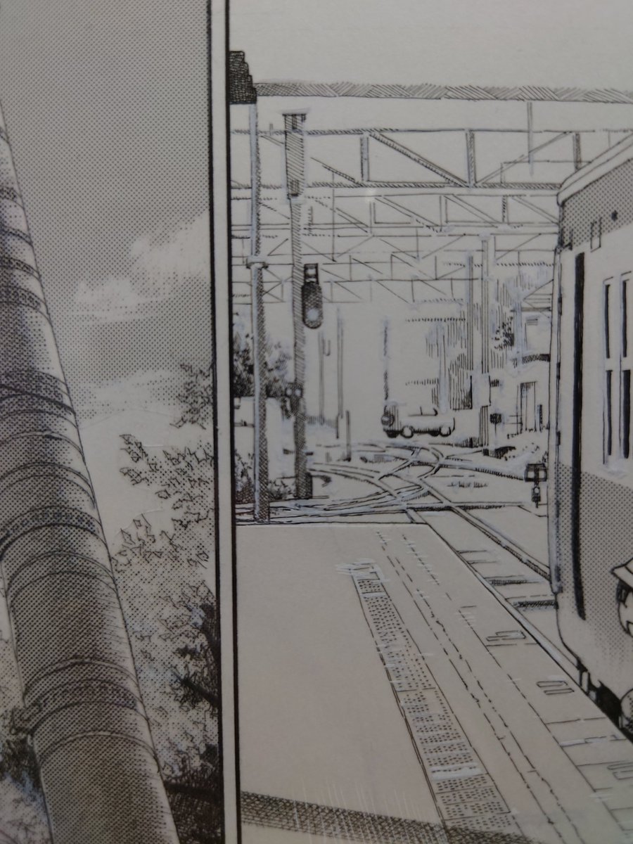 改めて思うと白黒原稿でホワイトを使った痕跡ってアナログの原画でしか拝めないんだよなぁ…  
こういった白の使い所を間近で拝めたのが大変ありがたかったです それから紙原稿におけるコピーの使い方なんかも面白いです 