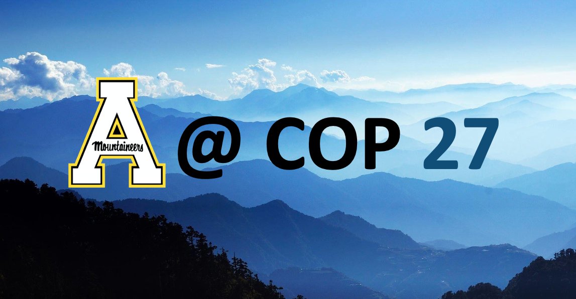 David McEvoy (@davidmmcevoy) on Twitter photo Check out appstatetocop.com to meet the App State students participating as delegates at COP 27 in Sharm El-Sheikh, Egypt this November.
<a href="/appstate/">Appalachian State</a> <a href="/walkercob/">Walker College of Business</a> <a href="/SDAPPSTATE/">Department of Sustainable Development at ASU</a> <a href="/sustainApp/">sustain Appalachian</a> <a href="/AppChancellor/">Dr. Heather Norris</a> <a href="/COP27P/">COP27</a> Check out appstatetocop.com to meet the App State students participating as delegates at COP 27 in Sharm El-Sheikh, Egypt this November.
<a href="/appstate/">Appalachian State</a> <a href="/walkercob/">Walker College of Business</a> <a href="/SDAPPSTATE/">Department of Sustainable Development at ASU</a> <a href="/sustainApp/">sustain Appalachian</a> <a href="/AppChancellor/">Dr. Heather Norris</a> <a href="/COP27P/">COP27</a>