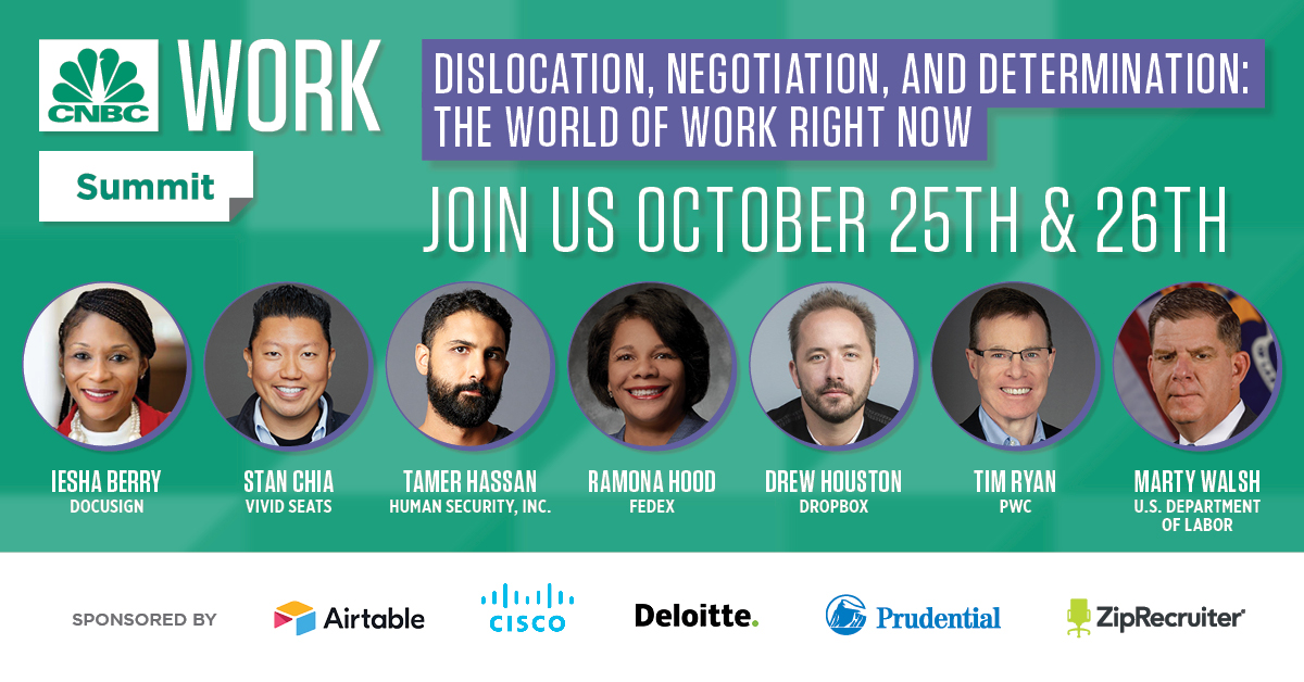 cnbcevents's tweet photo. How has your work changed since the pandemic? At #CNBCWork we're bringing in leaders and experts to discuss how work has changed and what it looks like for the future. Don't miss it... Sign up: https://t.co/Pm45f7qkSa https://t.co/S70eCyGYd8
