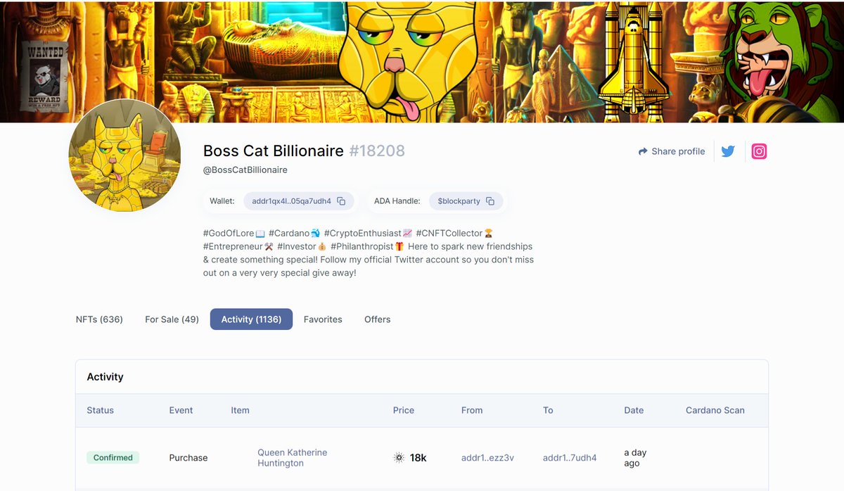 🤑👑 Spent 18k ADA yesterday on the Queen of the @GullsCNFT herself, courtesy of <a href="/EpochLabz/">Epoch Labz</a>, I see some people have been "playing attention", but that floor price is going to 🚀 don't sleep on the Gulls people, big things TBA... 😏

🧐 A lot has been 🔓: discord.com/channels/93874…