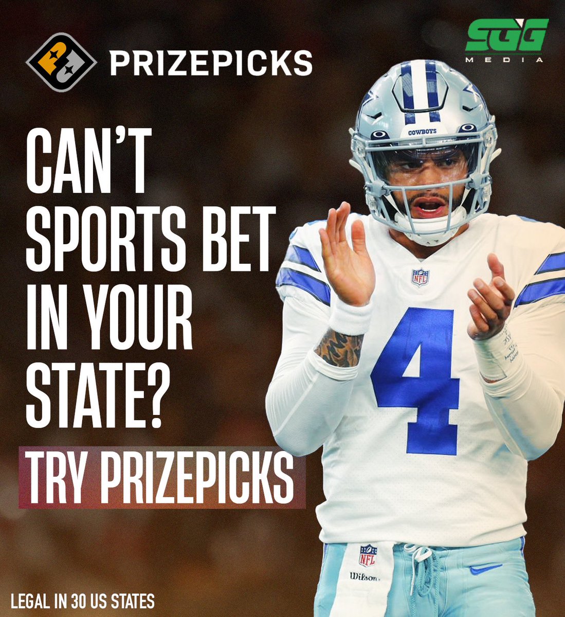Can’t sports bet in your state? Try the BEST DFS app out there, @PrizePicks ✅ 🏈Take advantage of PrizePick’s LIMITED TIME OFFER and get 100% DEPOSIT MATCH up to $100 using THIS PROMO LINK: bit.ly/SGG_PrizePicks 📈 Win up to 10x your Money!🏆 Legal in 30 US States👀