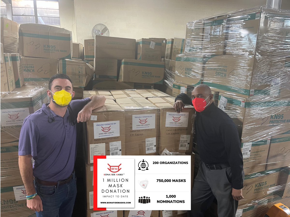 BonaFideMasks's tweet photo. Meet Francis Kinsey, our LogoTags Sales Representative and Tony Prince, our Shipping Clerk. Fran, Tony, and the rest of the Bona Fide Masks™ team are delighted to finish packing our eigth round of donations. #KN95 #KN95masks #MaskDonation #BonaFideMasks #Trustedsourceformasks https://t.co/8wBz5Dt12T