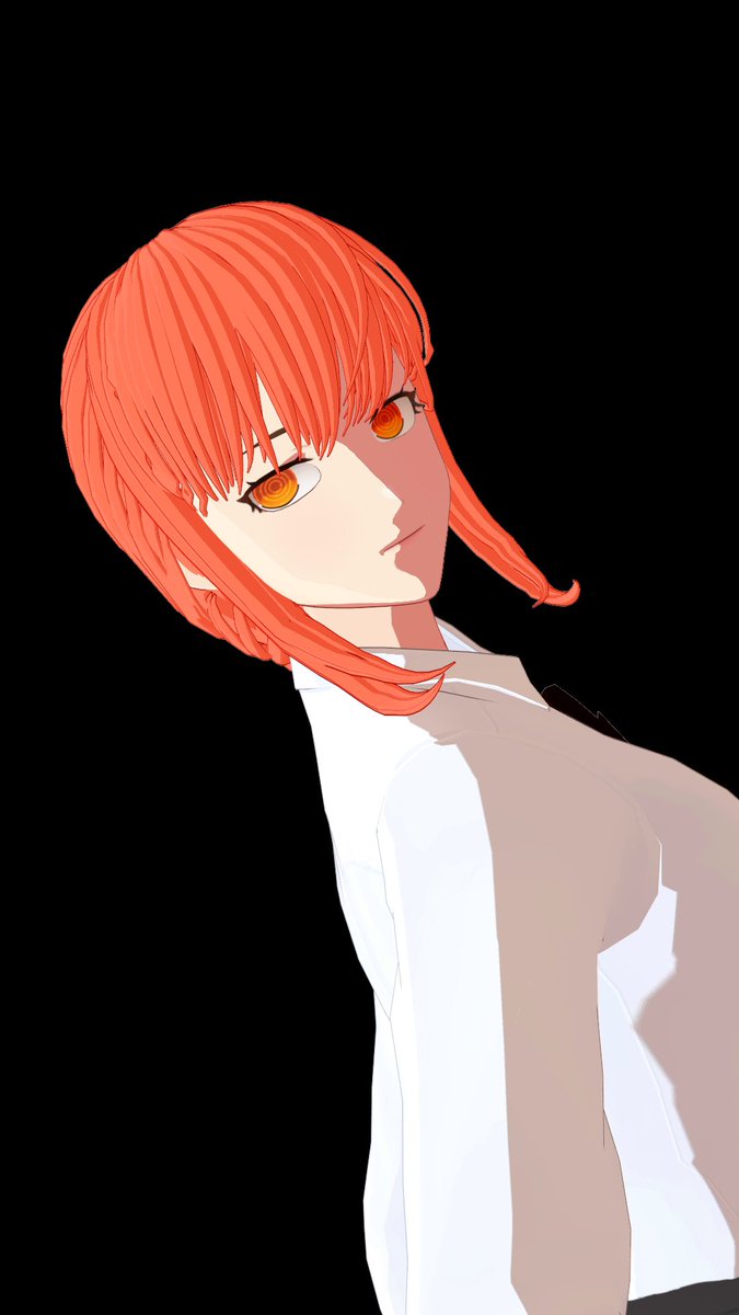 Z_loraC's tweet photo. Tried making #Makima model from #Chainsawman using Blender and Vroid. Still a work in progress. https://t.co/j79cLumMwz