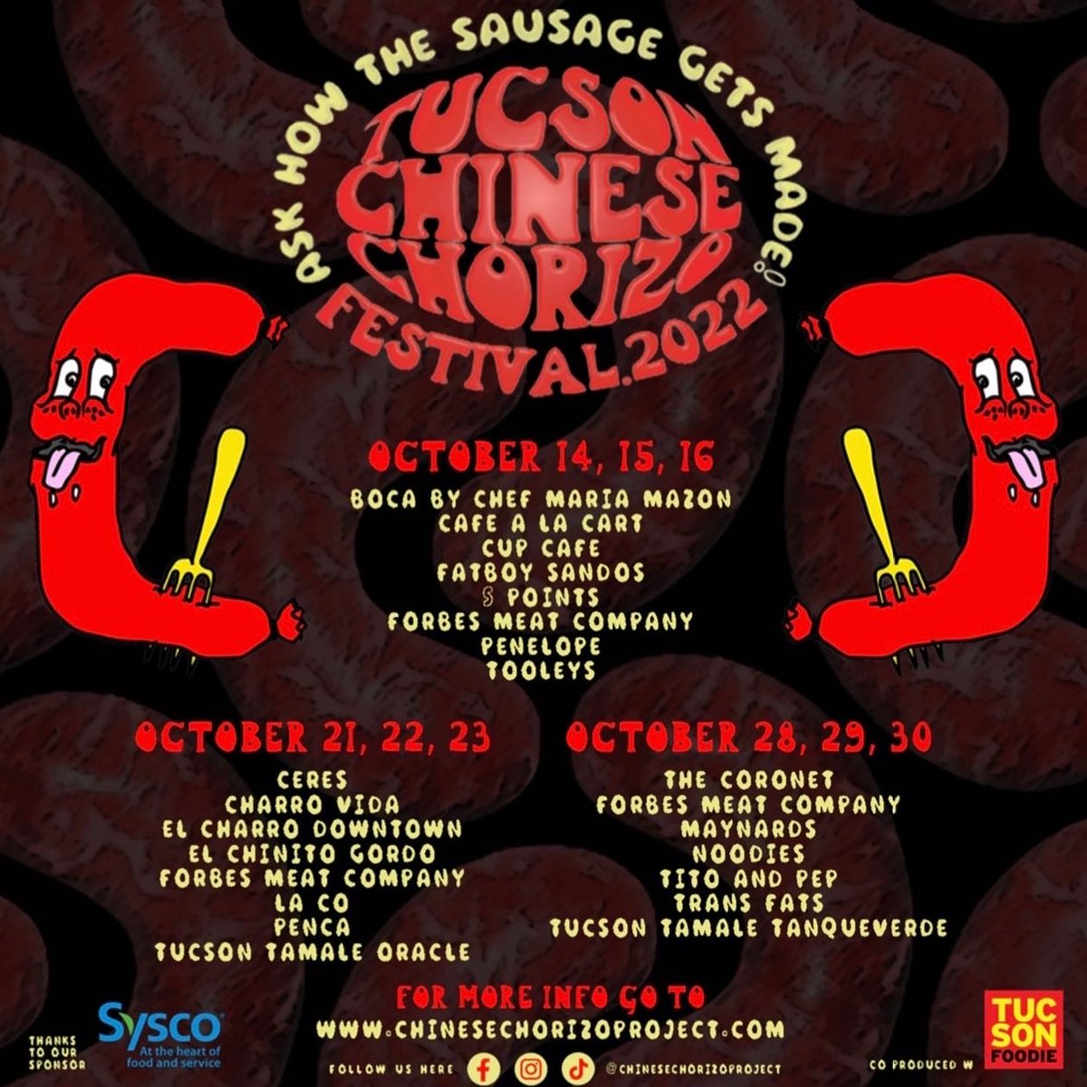 Looking for something to do this weekend? Check out the Tucson Chinese Chorizo Festival! For more information click on the link. chinesechorizoproject.com/tucson-chinese…