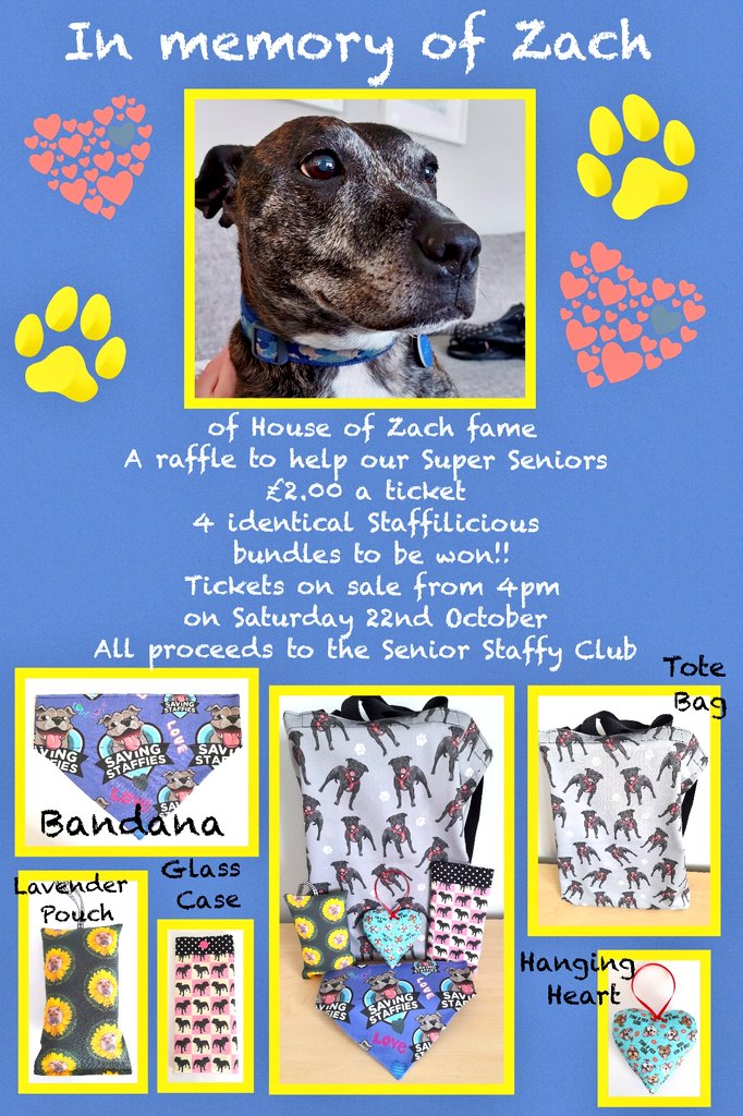 SeniorStaffy's tweet photo. ๐พ๐พ Less than 24hrs until Zachโs raffle starts ๐พ๐พ
More details on how to get involved on tomorrows post at 4pm- be there or risk missing out on these fabulous bundles โค๏ธ #seniorstaffy #RIPZach #fundraising โค๏ธ https://t.co/taXYqC3FtC