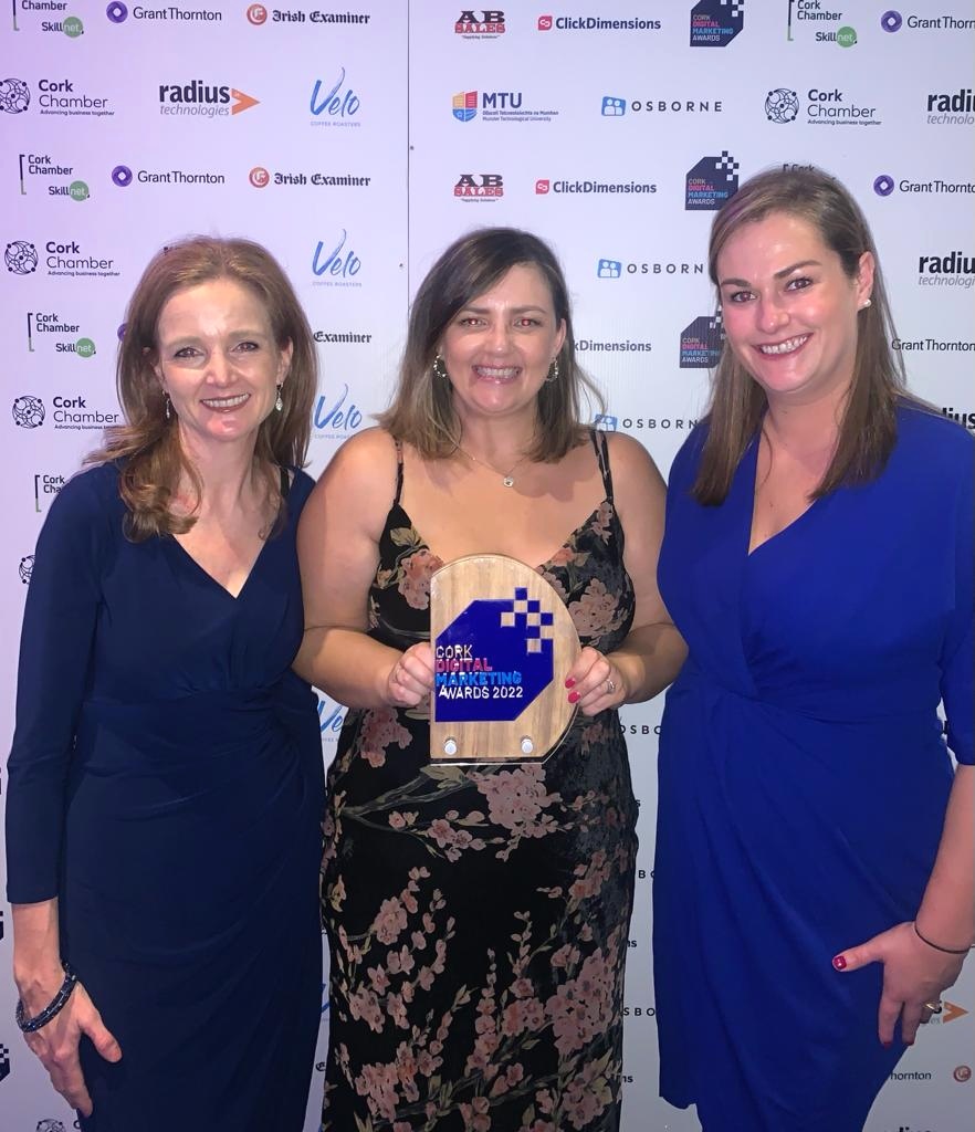 RDJ_LLP's tweet photo. Delighted to take home Best Digital Marketing Team at the @CorkChamber Digital Marketing Awards. #DigitalCork22 #oneteamalways https://t.co/1VQ0cyRG02